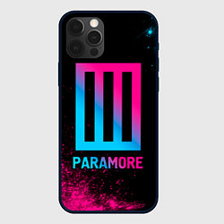 Чехол для iPhone 12 Pro Paramore - neon gradient, цвет: 3D-черный