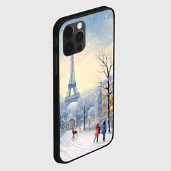 Чехол для iPhone 12 Pro Новогодний Париж, цвет: 3D-черный — фото 2