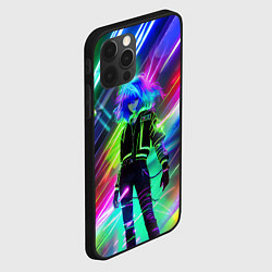 Чехол для iPhone 12 Pro Неоновая девчонка - аниме - нейросеть, цвет: 3D-черный — фото 2