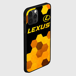 Чехол для iPhone 12 Pro Lexus - gold gradient: символ сверху, цвет: 3D-черный — фото 2