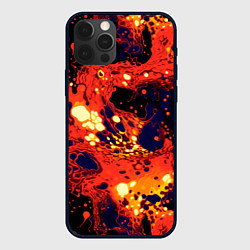 Чехол для iPhone 12 Pro Огненная вулканическая лава, цвет: 3D-черный