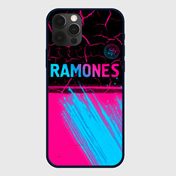 Чехол iPhone 12 Pro Ramones - neon gradient посередине