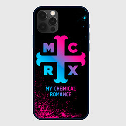 Чехол для iPhone 12 Pro My Chemical Romance - neon gradient, цвет: 3D-черный