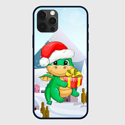 Чехол для iPhone 12 Pro Новогодний дракон новый год, цвет: 3D-черный
