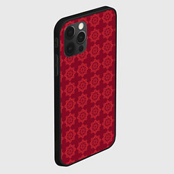 Чехол для iPhone 12 Pro Цветочный стилизованный паттерн бордовый, цвет: 3D-черный — фото 2