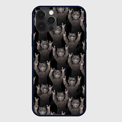 Чехол для iPhone 12 Pro Коты любят рок-музыку, цвет: 3D-черный
