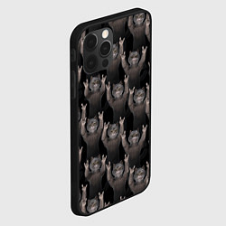 Чехол для iPhone 12 Pro Коты любят рок-музыку, цвет: 3D-черный — фото 2