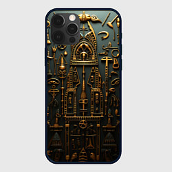 Чехол для iPhone 12 Pro Паттерн в древне-египетском стиле, цвет: 3D-черный