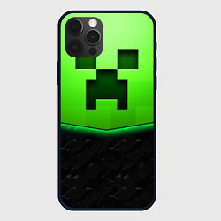Чехол для iPhone 12 Pro Майнкрафт крипер, цвет: 3D-черный