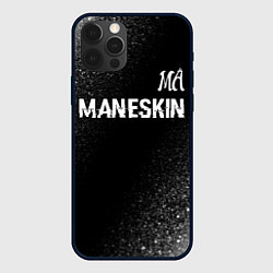 Чехол iPhone 12 Pro Maneskin glitch на темном фоне посередине