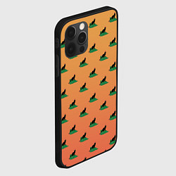 Чехол для iPhone 12 Pro Черный кот в новогодней шапке уронил елку, цвет: 3D-черный — фото 2