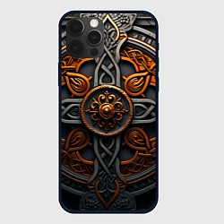 Чехол для iPhone 12 Pro Орнамент в викингском стиле, цвет: 3D-черный