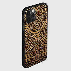 Чехол для iPhone 12 Pro Орнамент в стиле викингов, цвет: 3D-черный — фото 2