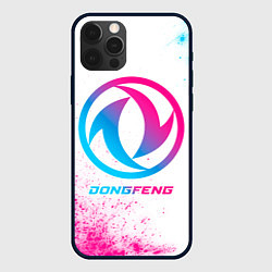 Чехол для iPhone 12 Pro Dongfeng neon gradient style, цвет: 3D-черный
