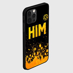 Чехол для iPhone 12 Pro HIM - gold gradient посередине, цвет: 3D-черный — фото 2
