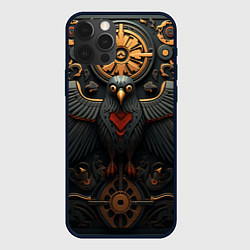 Чехол для iPhone 12 Pro Ворон в славянском стиле, цвет: 3D-черный