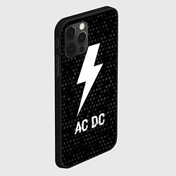 Чехол для iPhone 12 Pro AC DC glitch на темном фоне, цвет: 3D-черный — фото 2
