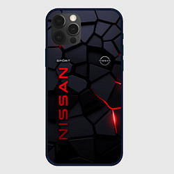 Чехол для iPhone 12 Pro Nissan - плиты с эффектом свечения, цвет: 3D-черный