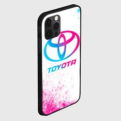 Чехол для iPhone 12 Pro Toyota neon gradient style, цвет: 3D-черный — фото 2