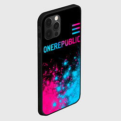 Чехол для iPhone 12 Pro OneRepublic - neon gradient посередине, цвет: 3D-черный — фото 2