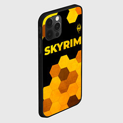Чехол для iPhone 12 Pro Skyrim - gold gradient посередине, цвет: 3D-черный — фото 2