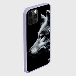 Чехол для iPhone 12 Pro Дымный волк, цвет: 3D-светло-сиреневый — фото 2