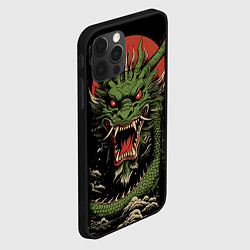 Чехол для iPhone 12 Pro Зеленый дракон с открытой пастью, цвет: 3D-черный — фото 2