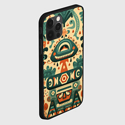 Чехол для iPhone 12 Pro Абстрактный узор в мексиканском фолк-арт стиле, цвет: 3D-черный — фото 2