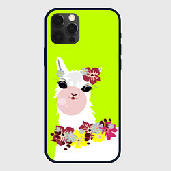 Чехол для iPhone 12 Pro Лама - альпака в венке, цвет: 3D-черный