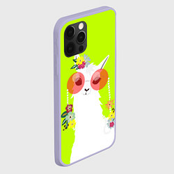 Чехол для iPhone 12 Pro Лама - альпака в розовых очках, цвет: 3D-светло-сиреневый — фото 2