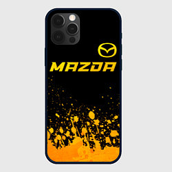 Чехол для iPhone 12 Pro Mazda - gold gradient посередине, цвет: 3D-черный