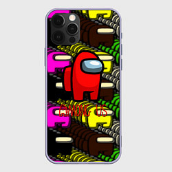 Чехол для iPhone 12 Pro Among us games, цвет: 3D-светло-сиреневый