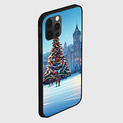 Чехол для iPhone 12 Pro Городская новогодняя елка, цвет: 3D-черный — фото 2