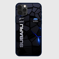 Чехол для iPhone 12 Pro Subaru - плиты с эффектом свечения, цвет: 3D-черный