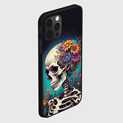 Чехол для iPhone 12 Pro Скелет с яркими цветами, цвет: 3D-черный — фото 2