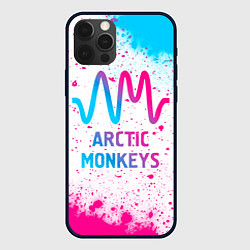 Чехол для iPhone 12 Pro Arctic Monkeys neon gradient style, цвет: 3D-черный