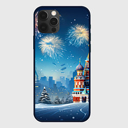 Чехол для iPhone 12 Pro Новогодняя Москва, цвет: 3D-черный