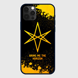 Чехол для iPhone 12 Pro Bring Me the Horizon - gold gradient, цвет: 3D-черный