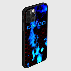 Чехол для iPhone 12 Pro CS GO синий огонь сталь, цвет: 3D-черный — фото 2