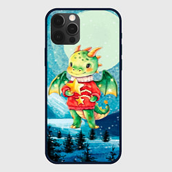 Чехол для iPhone 12 Pro Новогодний дракончик символ года, цвет: 3D-черный