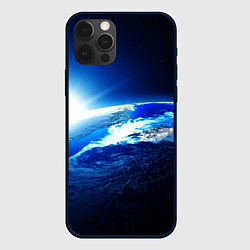 Чехол для iPhone 12 Pro Восход солнца в космосе, цвет: 3D-черный