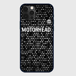 Чехол iPhone 12 Pro Motorhead glitch на темном фоне посередине