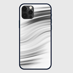 Чехол для iPhone 12 Pro Бело-серый абстрактный узор дымчатый, цвет: 3D-черный