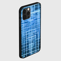 Чехол для iPhone 12 Pro Синие неоновые полосы киберпанк, цвет: 3D-черный — фото 2