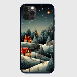 Чехол для iPhone 12 Pro Зимние развлечения на природе, цвет: 3D-черный