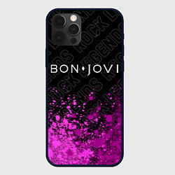 Чехол для iPhone 12 Pro Bon Jovi rock legends посередине, цвет: 3D-черный