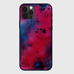 Чехол для iPhone 12 Pro Акварельные брызги в розовом, цвет: 3D-черный