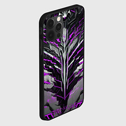 Чехол для iPhone 12 Pro Киберпанк доспех фиолетовый, цвет: 3D-черный — фото 2