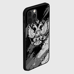 Чехол для iPhone 12 Pro Россия - серый монохромный, цвет: 3D-черный — фото 2