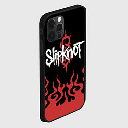 Чехол для iPhone 12 Pro Slipknot в огне, цвет: 3D-черный — фото 2